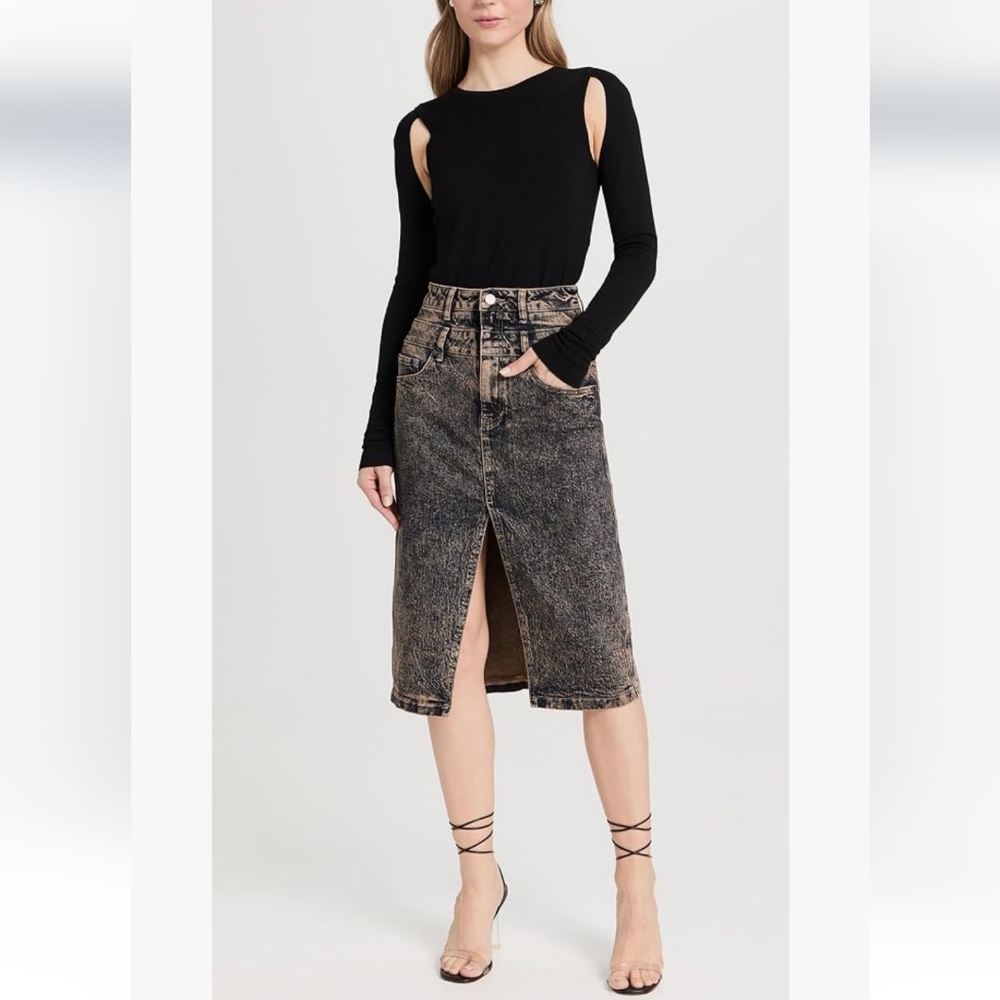 AFRM Maison Double Midi Skirt 29 - Picture 1 of 15